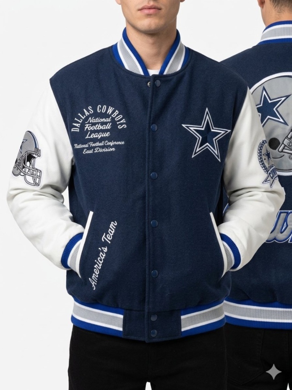 NWT NFL Dallas Cowboys Varsity Jacket Bomber Unisex Size XS Mens S Fits Women M